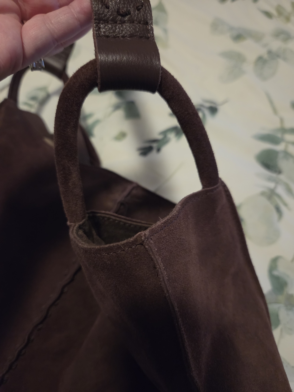 The Sak Los Feliz Large Tote Suede Hobo Bag in Dark Brown - Picture 6 of 16